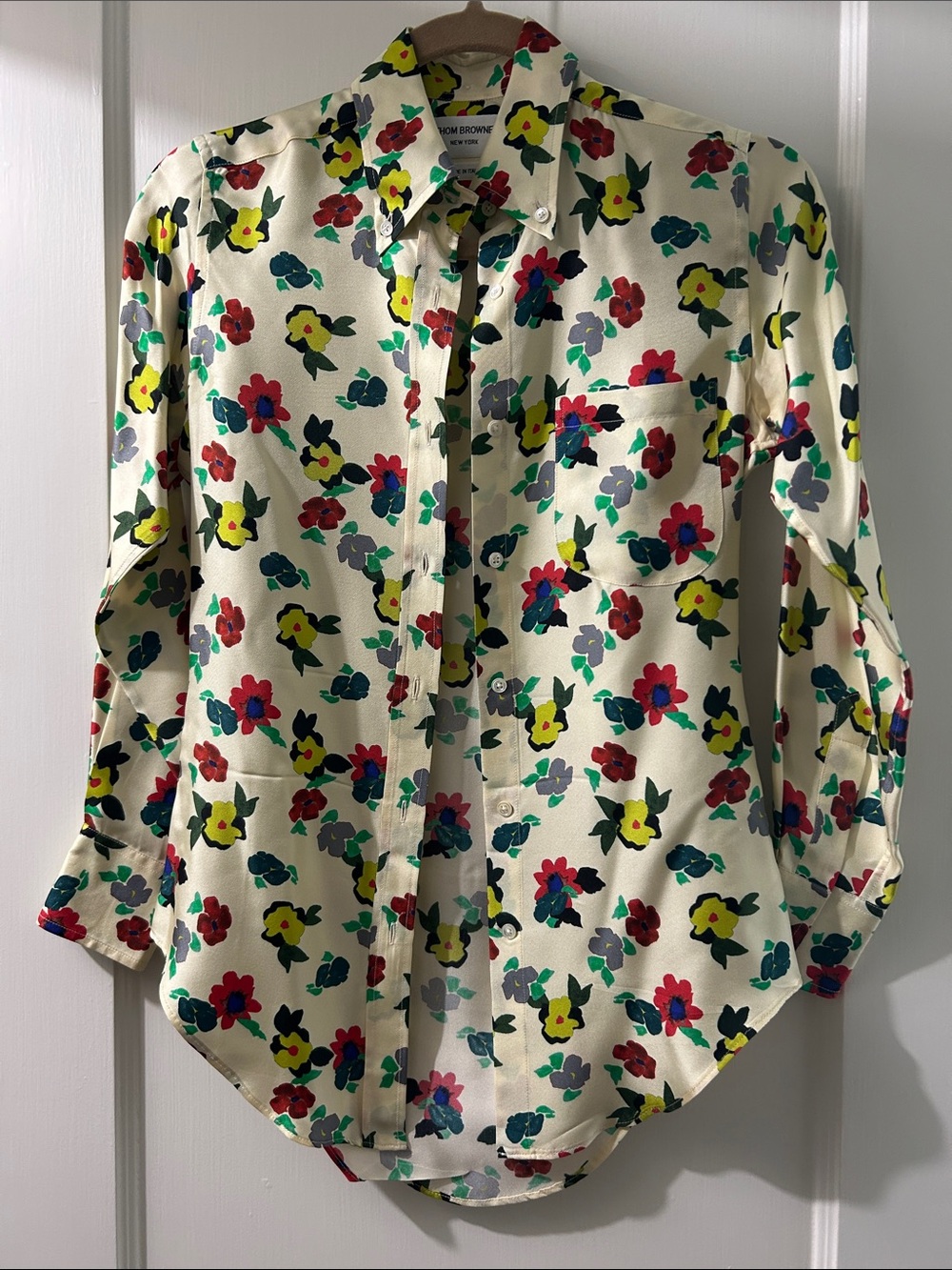 Thom Browne silk floral button down